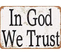 BCTS in God We Trust Plaque vintage en aluminium pour décoration de cour extérieure 20,3 x 30,5 cm