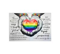 BCTS LGBT Poster Mural en métal avec Inscription « Love is Patient Love is Kind Love Never Fails » 20,3 x 30,5 cm