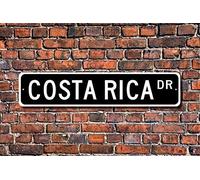 BCTS Panneau Costa Rica Décor Costa Rica Costa Rica Cadeau souvenir Costa Rica Souvenir Extérieur Street Sign/Métro 10,2 x 40,6 cm