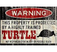 BCTS Panneau d'avertissement en aluminium avec tortue 20,3 x 30,5 cm