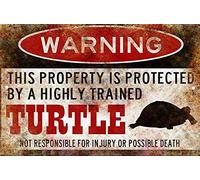 BCTS Panneau d'avertissement en aluminium avec tortue 20,3 x 30,5 cm