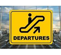 BCTS Panneau de reproduction pour aéroport Motif cerf et poule Cadeau de départ de l'aéroport Panneau en métal humoristique pour traverser la circulation 30,5 x 30,5 cm