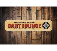 BCTS Panneau décoratif en métal pour Dart Lounge, 10,2 x 40,6 cm, rustique/vintage, support mural, panneau décoratif