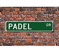 BCTS Plaque de padel Padel Padel Fan Padel Joueur Padel Cadeau US amp; Canadian Racquet Sport Tennis/Squash Custom Stre Outdoor Street Sign/Subway Sign 10,2 x 40,6 cm