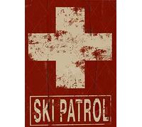 BCTS Plaque en métal décorative pour ski, patrouille, ski, ski, pistes de ski, hôtel, loge, loge, décoration de Noël, 20,3 x 30,5 cm