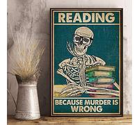 BCTS Plaque en métal Reading Because Murder Wrong For Home Cafe Bar Garage 20,3 x 30,5 cm