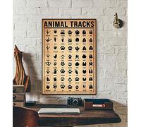BCTS Poster Animal Tracks - Décoration murale pour chambre d'enfant - 30,5 x 40,6 cm