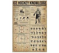 BCTS Poster en métal avec inscription « Ice Hockey Knowledge Cold Sport For Decor Cadeau for Hockey Amateur de hockey » 20,3 x 30,5 cm