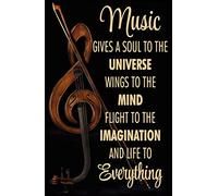 BCTS Poster en métal avec inscription « Music Gives A Soul To The Universe Wings To The Mind » 20,3 x 30,5 cm