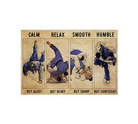 BCTS Poster en métal Judo Calm But Alert pour maison, café, bar, garage 20,3 x 30,5 cm