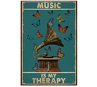 BCTS Poster en métal Music Is My Therapy 20,3 x 30,5 cm