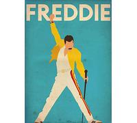 BCTS Poster Freddie Mercury Queen Art Print Music Room Décoration murale en métal 20,3 x 30,5 cm