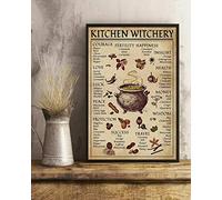 BCTS Poster mural en métal avec inscription « Kitchen Witchery Magic Knowledge » - 20,3 x 30,5 cm
