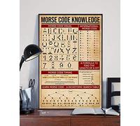 BCTS Poster mural en métal avec inscription « Morse Code Knowledge Learning », 30,5 x 40,6 cm