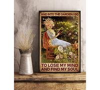 BCTS Poster vintage en métal avec inscription « And Into The Garden I Go To Lose My Mind And Find My Soul » 20,3 x 30,5 cm