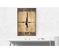 BCTS Poster « You Don'T Stop Swimming When You Get Old » - Affiche d'art vintage - Pour la maison - 30,5 x 40,6 cm