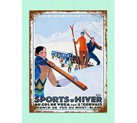 BCTS Sports D Hiver Panneau de sécurité pour ski, décoration de cour extérieure 20,3 x 30,5 cm
