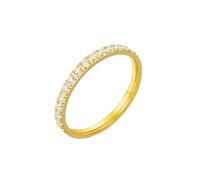 BCughia 2mm Bague Anneau Acier Inoxydable Femme, Éternité Bague Zircone Cubique Or Taille 49