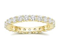 BCughia 3mm Bague Argent Sterling 925, Éternité Bague avec Zircone Cubique Femme Or Taille 58