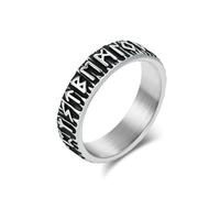 BCughia 6mm Bague en Acier Inoxydable Homme, Bague Argent avec Viking Scénario Taille 67