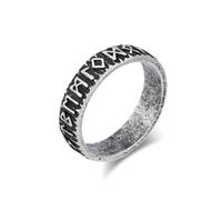 BCughia 6mm Bague Homme en Acier Inoxydable, Bague avec Viking Scénario, Ancien Argent Taille 70