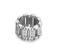 BCughia Bague Alliance, Bague Garcon Argent Acier Inoxydable Conception de Bracelet en Diamant Promettre Bague Homme 59