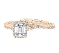 BCughia Bague en Argent 925/1000, Femme Lot de 2 Bagues avec 2ct Zircone Cubique Taille 47-65