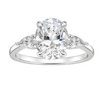 BCughia Bague Femme Argent 925/1000, Bague Luxe 8x10mm 3ct Ovale Zircone Cubique Taille 47-67