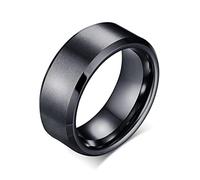 BCughia Bague Grande Taille, Bague Petite Le Noir Tungstène Conception De Bague Simple Promesse Bague Homme Taille 61.5