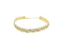 BCughia Collier Pendentif, Collier Zirconium Femme Plaqué Or Blanche Rond Dessins De Collier Simples Amitié Cadeau pour Femme 38Cm