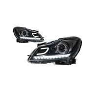 bcumst Ensemble Lampe Phares Pour W204 C200 C300 2011-2013 Derniers Phares De Style LED DRL Double Projecteur Accessoires De Voiture Modifiés Feux Avants Auto(For Halogen)