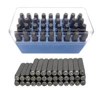 Bcuuozeeing 36 Pièces Lettres à Frapper et Chiffres à Frapper, 6mm Poinçon Lettre Metal, Alphabet A-Z, Numéros 0-8, Symbole &, pour Métal, Cuir, Bois, Plastique, Gaufrage DIY