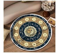 BCVPGF Mystery Constellation Tapis Rond, Lavable Antidérapant Tapis Rond Vintage Round Bedside Floor Carpet Salon Chambre À Coucher Tapis Rond Traditionnel,04-80 * 80cm