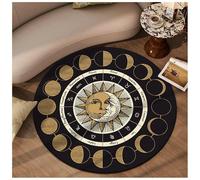 BCVPGF Mystery Constellation Tapis Rond, Lavable Antidérapant Tapis Rond Vintage Round Bedside Floor Carpet Salon Chambre À Coucher Tapis Rond Traditionnel,06-180 * 180cm
