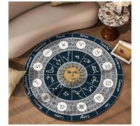 BCVPGF Mystery Constellation Tapis Rond, Lavable Antidérapant Tapis Rond Vintage Round Bedside Floor Carpet Salon Chambre À Coucher Tapis Rond Traditionnel,03-100 * 100cm