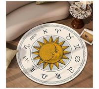 BCVPGF Mystery Constellation Tapis Rond, Lavable Antidérapant Tapis Rond Vintage Round Bedside Floor Carpet Salon Chambre À Coucher Tapis Rond Traditionnel,08-80 * 80cm