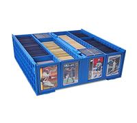 BCW Boîte de rangement pour cartes à collectionner - Peut contenir 3200 cartes - 4 compartiments - Bleu - Moderne - Étui rigide pour cartes Pokémon, MTG et cartes de sport