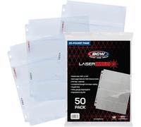 BCW LaserWeld Lot de 50 feuilles de rangement pour cartes de tabac à 20 pochettes pour cartes T206 et mini cartes vintage pour classeurs à 3 anneaux soudées au laser