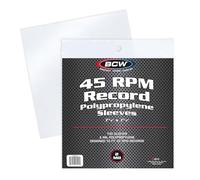 BCW Lot de 100 pochettes extérieures en polyéthylène pour disques vinyles 45 tr/min 17,8 cm - Transparentes - 2 mm d'épaisseur - Protection contre la poussière et les rayures
