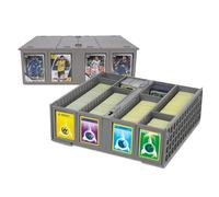 BCW Lot de 2 bacs à cartes à collectionner - Gris - Boîte de rangement pour cartes à collectionner - Peut contenir 3200 cartes - Comprend 4 compartiments de rangement pour cartes - Rangement en vrac