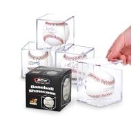 BCW Lot de 4 vitrines de baseball | Protection UV | Compatible avec les balles de baseball MLB, Minor League, Little League | Vitrine transparente pour baseball dédicacé | Assemblage facile - Maison,