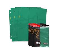 BCW Lot de 5 porte-pages double face 9 poches Vert