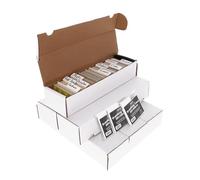BCW Lot de 6 boîtes de rangement en carton ondulé 800 carats avec 30 intercalaires horizontaux | Rangement sécurisé pour cartes à collectionner, TCG et cartes de sport | Boîtes de rangement en carton