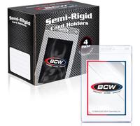 BCW Porte-cartes semi-rigide pour cartes standard jusqu'à 35 PT, taille 1 | PVC transparent, support postal, service de classement, utilisation par manchon ou sans manches, collectionneurs de sports et