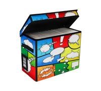 BCW Pow! Comic Sac de rangement pliable pour 125 à 150 bandes dessinées, compatible avec Ikea Kallax, poignées de transport et emplacement pour cartes inclus | Poubelle pliable pour bandes dessinées |