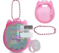 BCWEGION Coque de rechange en silicone pour Tamagotchi Uni, protection d'écran pour Tamagotchi Uni Band Pet Accessoires (coque en silicone rose + film de protection d'écran)