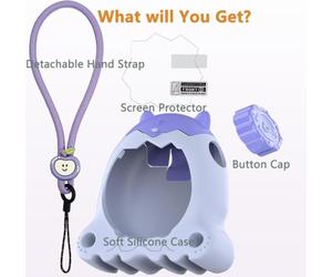 BCWEGION Coque en silicone et couvercle de bouton pour animal de compagnie virtuel interactif Tamagotchi Paradise avec protection d'écran et dragonne, protection complète, connexion bicolore, support