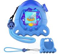 BCWGION Coque en silicone compatible avec Tamagotchi Paradise, avec film de protection d'écran en TPU et bande de doigt (bleu)