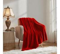 BCXDUOMI Couverture Polaire 70 x 150 cm Douce et Duveteuse Flanelle Couverture Polaire pour Lits, Canapés, Voitures et Camping, Rouge