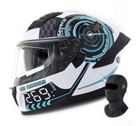 BCYBD Casque Full Face Casque IntéGral avec Masque Certifié ECE Casque Rue Rapide Double Lentille AntibuéE Oreillettes Amovibles Convient Adultes Deux Sexes M-2XL 57-64CM